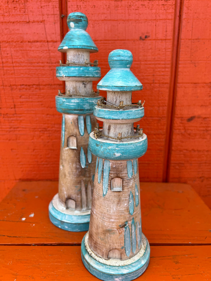 Wooden Lighthouse Figure- 3 Styles and Sizes