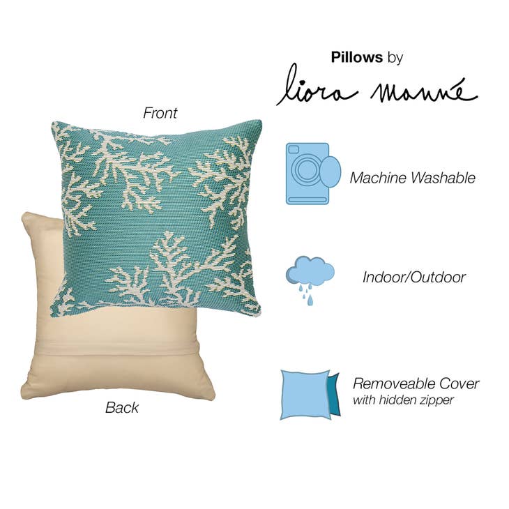 Marina Coral Edge Indoor/Outdoor Pillow 18" x 18"