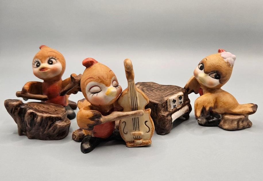 American Antique Toysアメリカンアンティークトイ Vintage Josef Originals 4 Baby Chick Duck Yellow Miniature