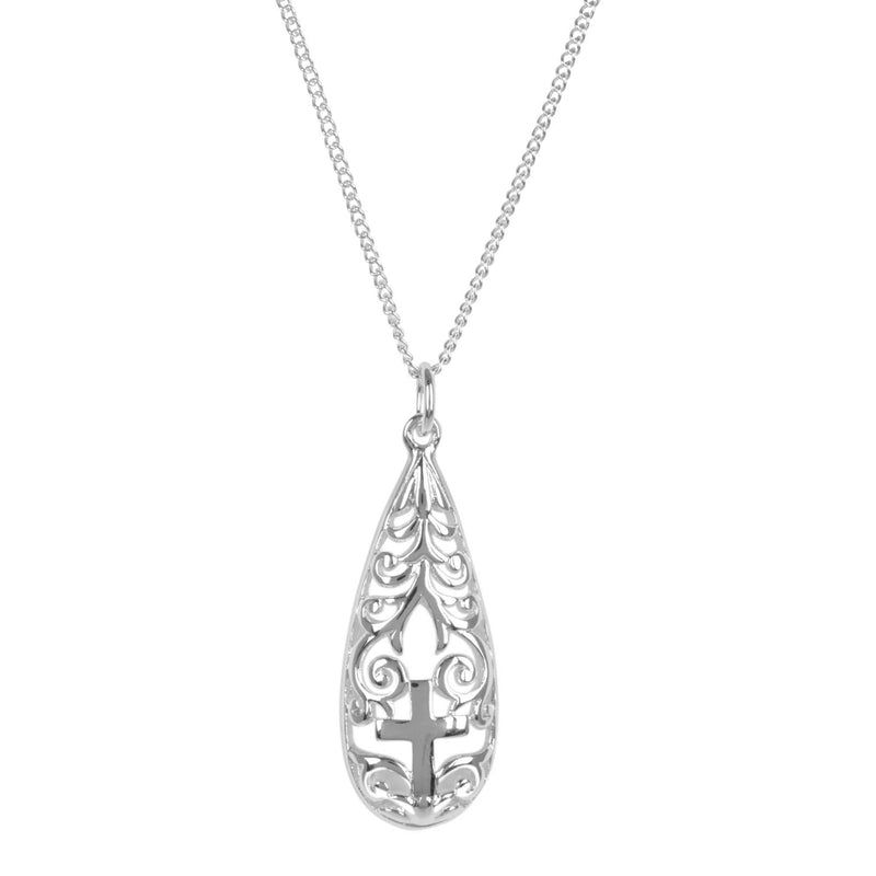 Teardrops From Heaven Silver Plated Necklace