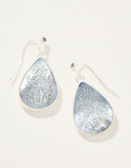 Willa Carved Earrings Blue Mother-of-Pearl SIL