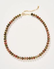 Oval Stone Beaded Necklace 17