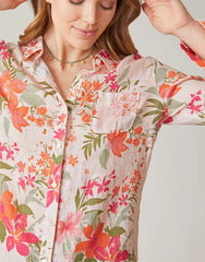 Callie Linen Shirt - Alljoy Landing Tropical Floral
