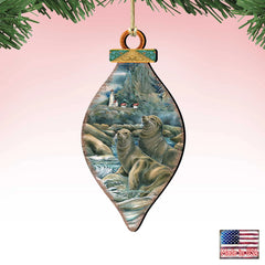 Sea Lions Lighthouse Wooden Ornament
