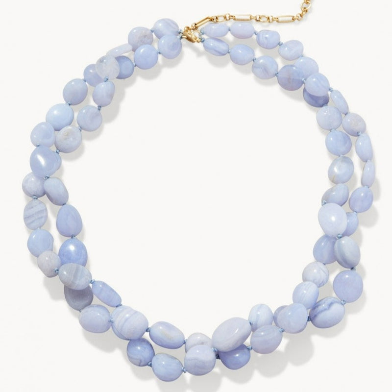 The Bluff Necklace - 18" -  Blue Chalcedony