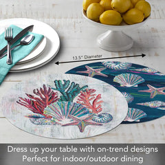 Jewels of the Sea Reversible Round Plastic Placemat