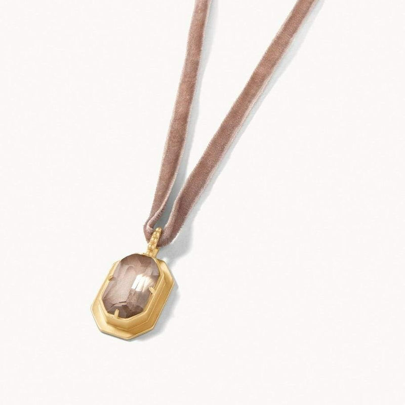 Mermaid Glass Velvet Necklace - 17" Champagne