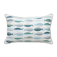 Sea Glass Fish Pattern Indoor/Outdoor Pillow