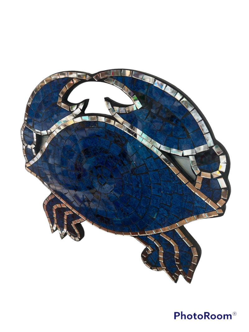 Mosaic Blue Crab Wall Art