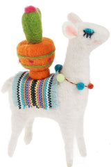Felted Llama with Cactus