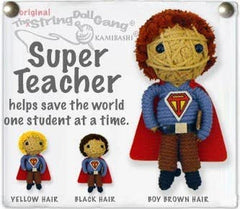 Super Teacher Boy- Inspirational String Doll Keychain