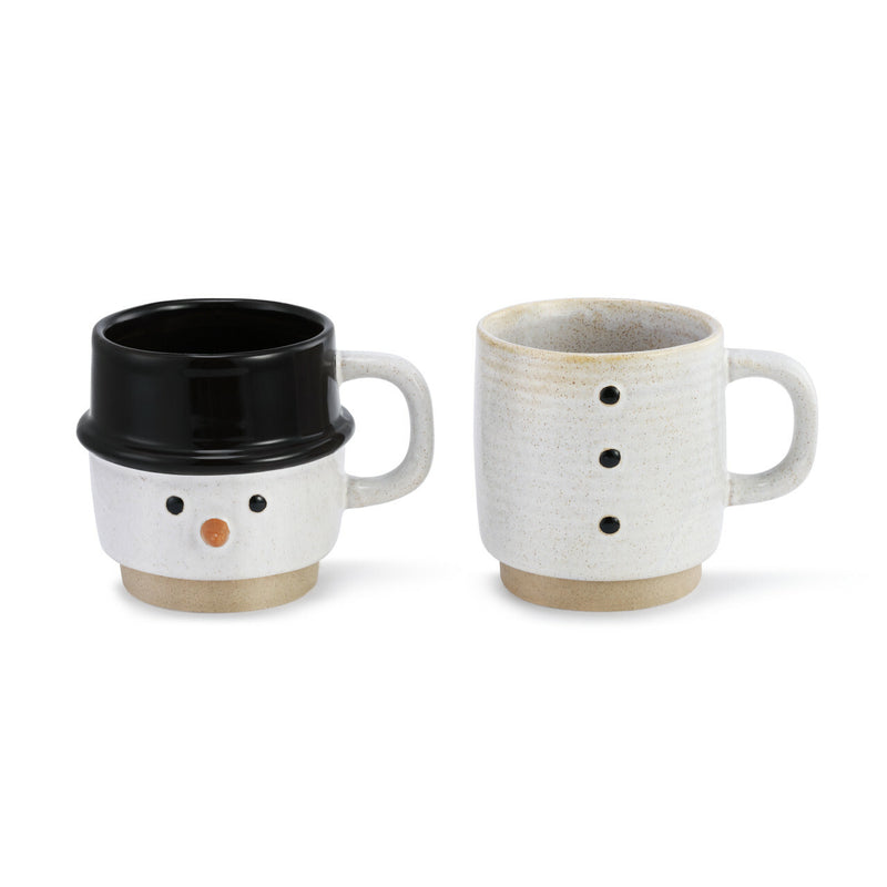 Snowman Stacked Mugs - Set of 2