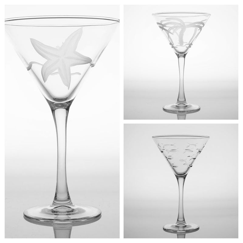 Etched Martini Glass