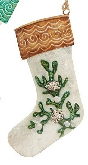 Coral Holiday Stocking Ornament