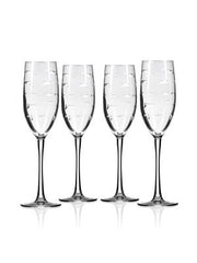 Etched Champagne Flute Glass