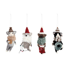 Cozy Time Cozy Felted Wool Cat Ornaments