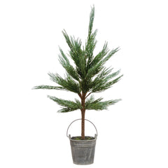 Faux Pine Tree in Cement Pot - 40.25