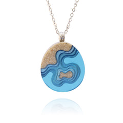 Promontory Teardrop Necklace – Sand & Resin Ocean Pendant by BoldB