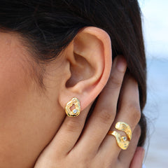 Oasis Ear Studs - Silver