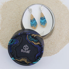Gorge Drop Earrings – Ultramarine Sand & Resin Ocean Design by BoldB