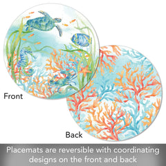 Sea Life Serenade Reversible Round Plastic Placemat