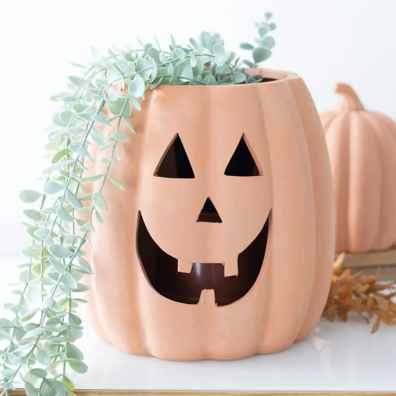 Terracotta Cut Out Halloween Pumpkin Decoration