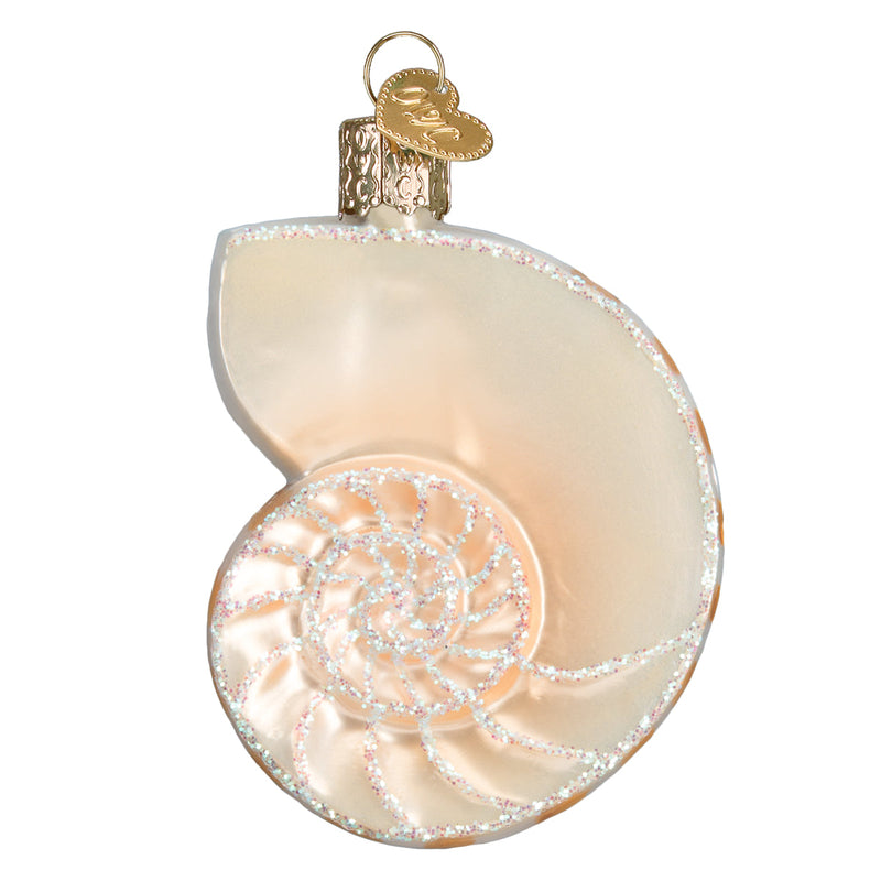 Nautilus Shell Glass Ornament