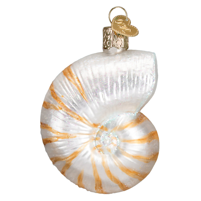 Nautilus Shell Glass Ornament