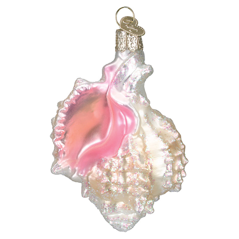 Pink Murex Shell Ornament- Blown Glass Seashell