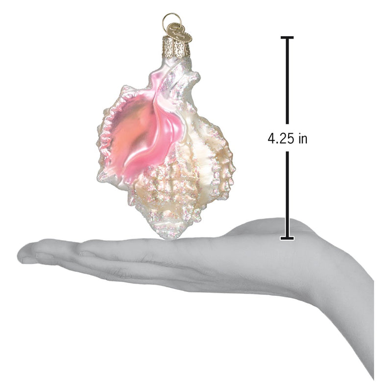 Pink Murex Shell Ornament- Blown Glass Seashell