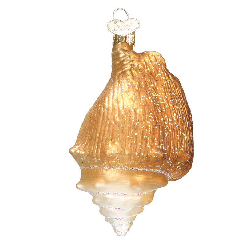 Golden Seashell Glass Ornament