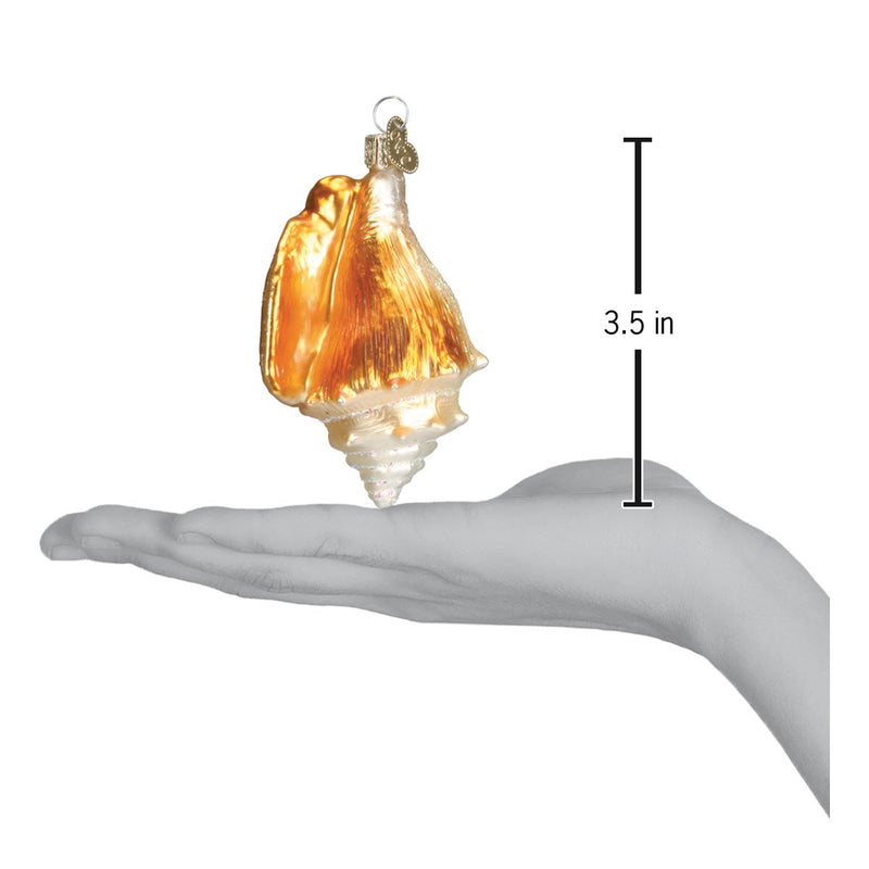 Golden Seashell Glass Ornament