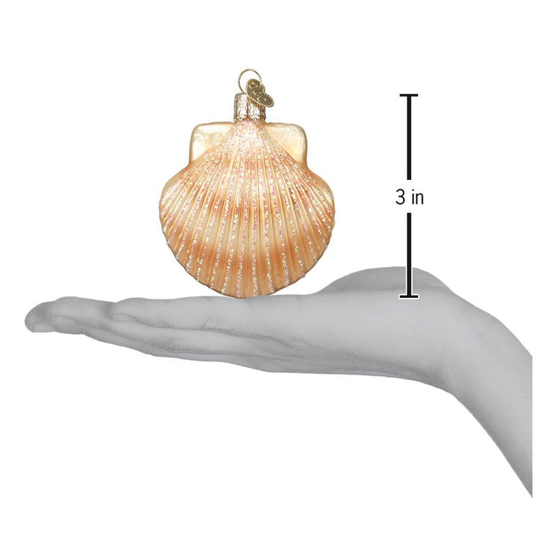 Scallop Shell Glass Ornament