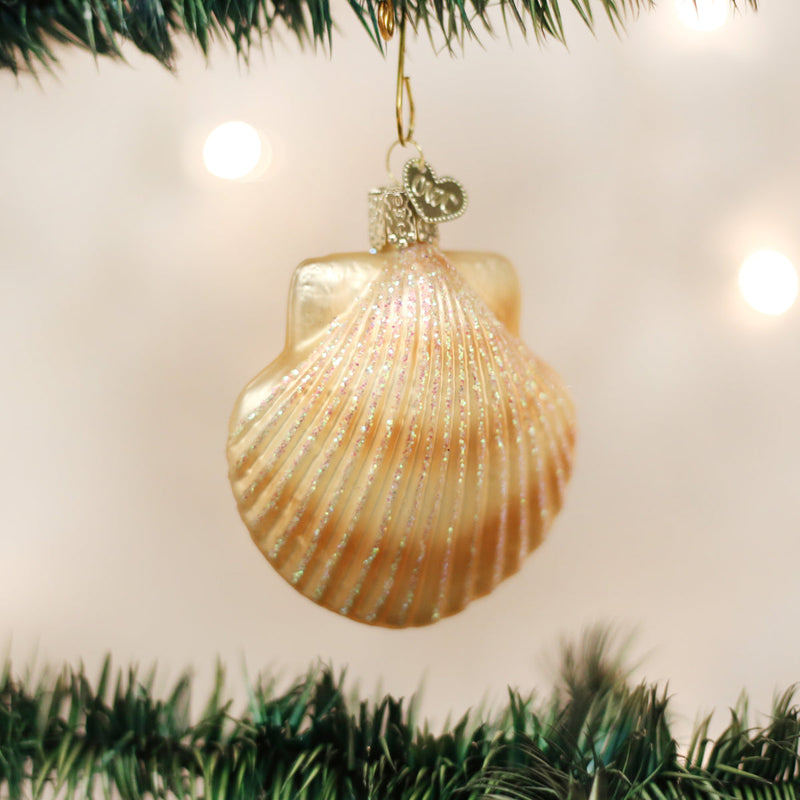 Scallop Shell Glass Ornament