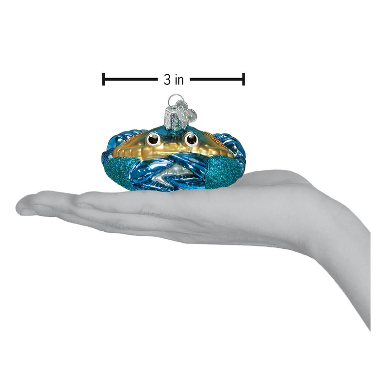 Blue Crab Glass Ornament