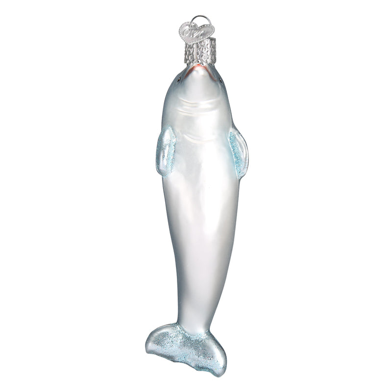 Playful Dolphin Glass Ornament