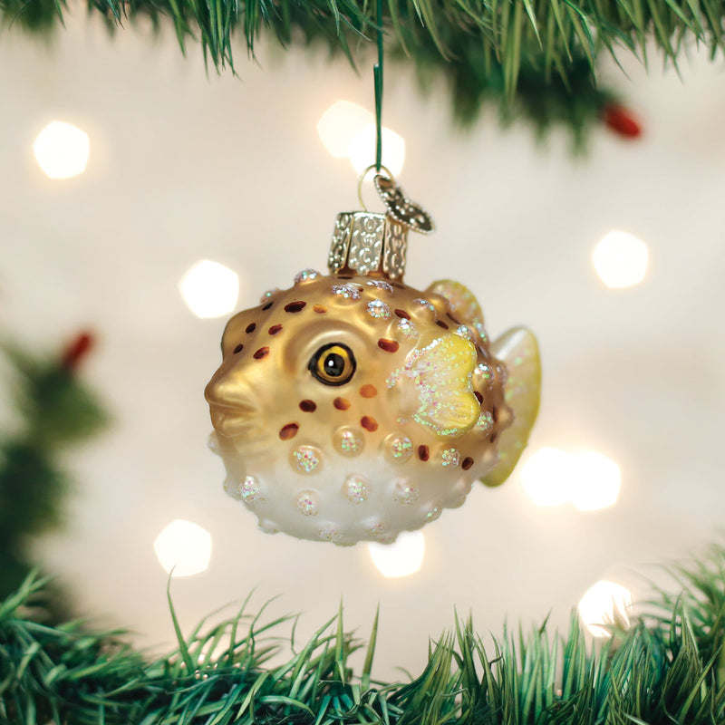 Pufferfish Ornament- Blown Glass