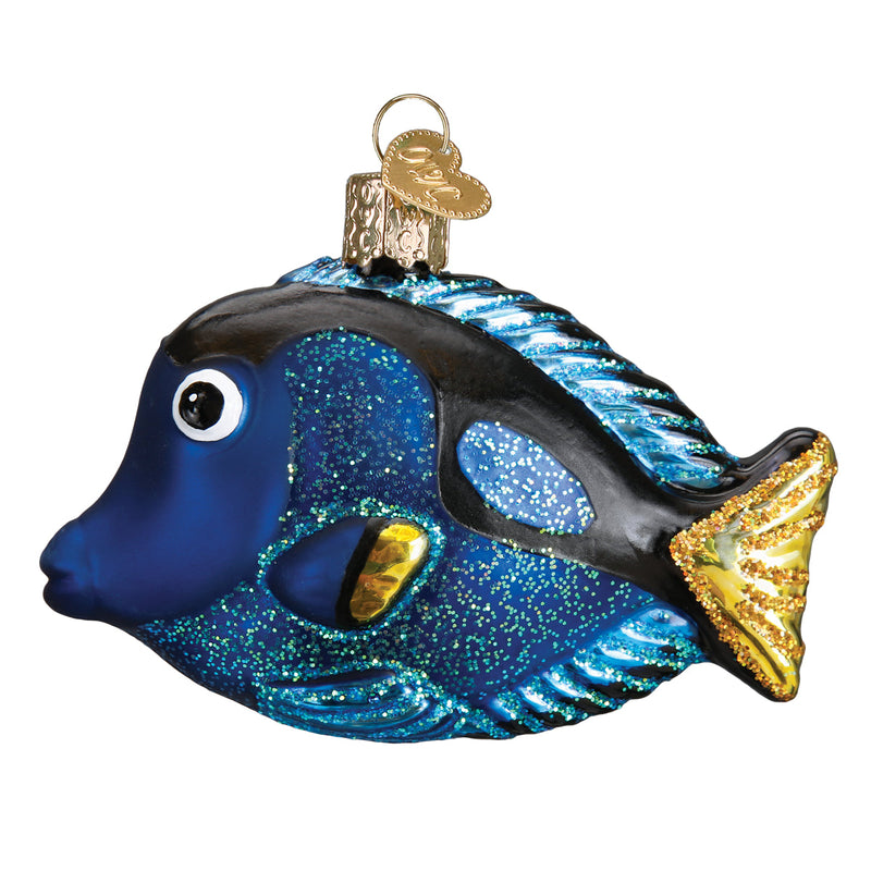 Pacific Blue Tang Glass Ornament