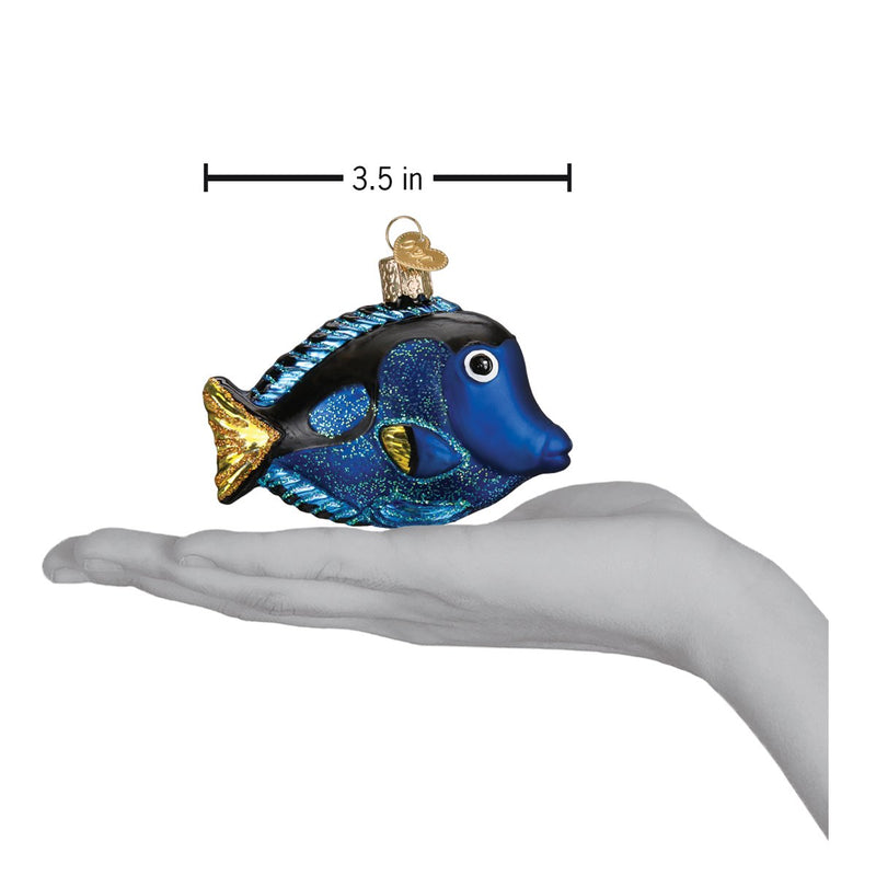 Pacific Blue Tang Glass Ornament