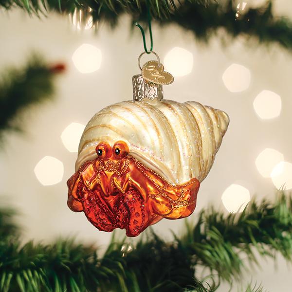 Hermit Crab Glass Ornament
