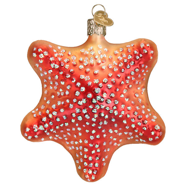 Red Starfish Glass Ornament