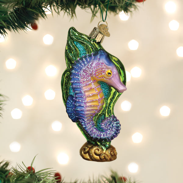 Bright Seahorse Glass Ornament