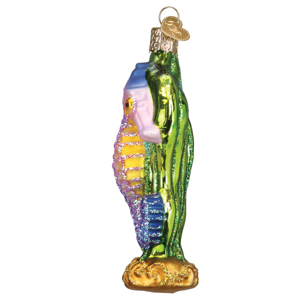 Bright Seahorse Glass Ornament