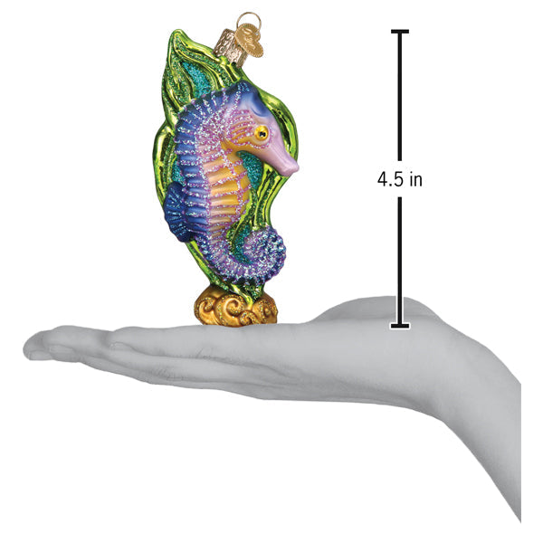 Bright Seahorse Glass Ornament