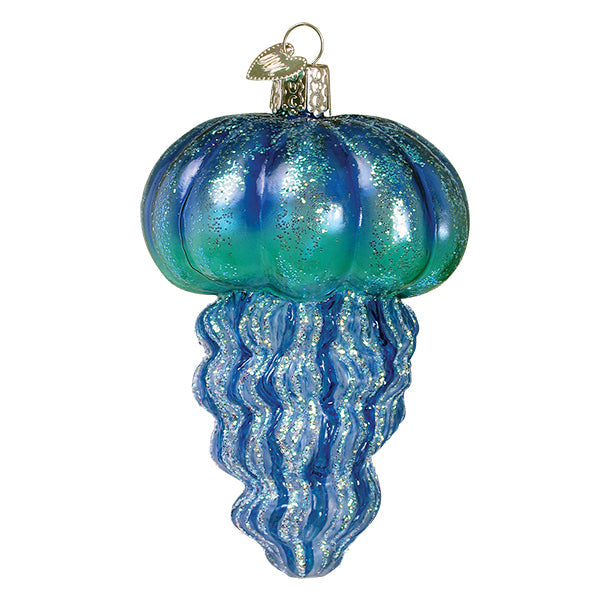 Blue Jellyfish Glass Ornament
