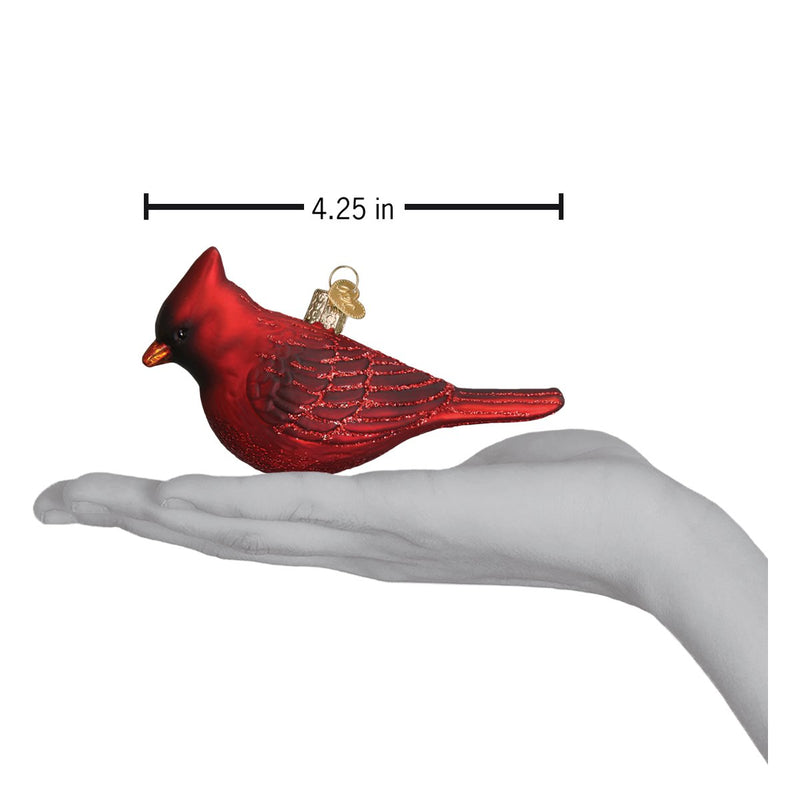 Northern Cardinal Blown Glass Ornament