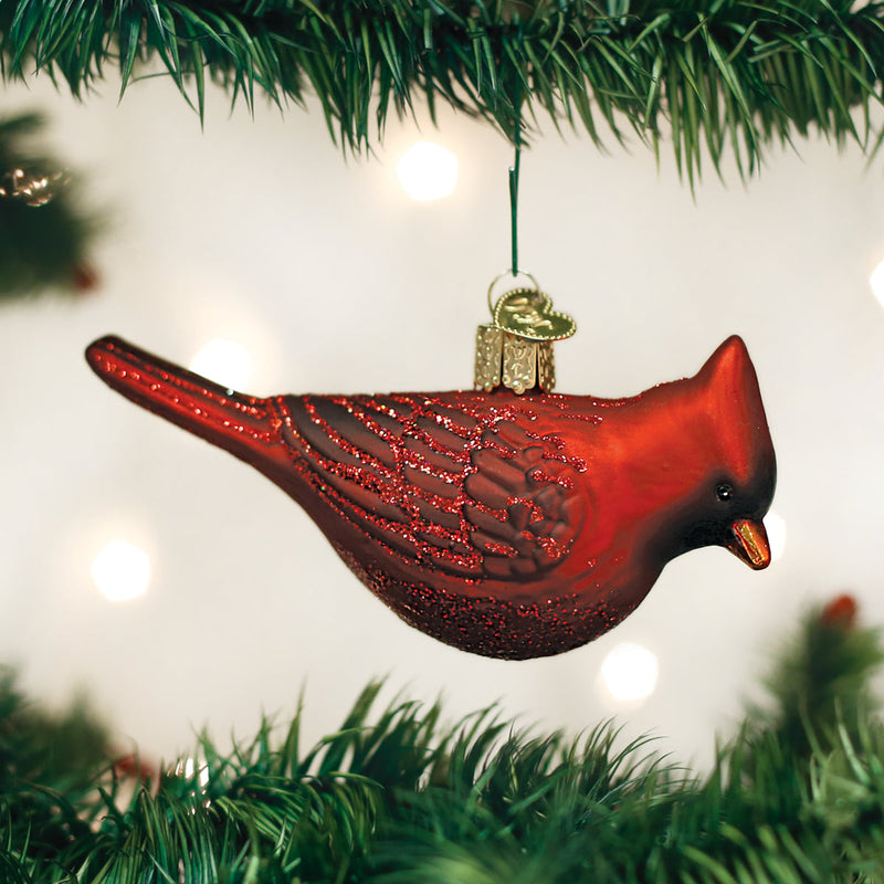 Northern Cardinal Blown Glass Ornament