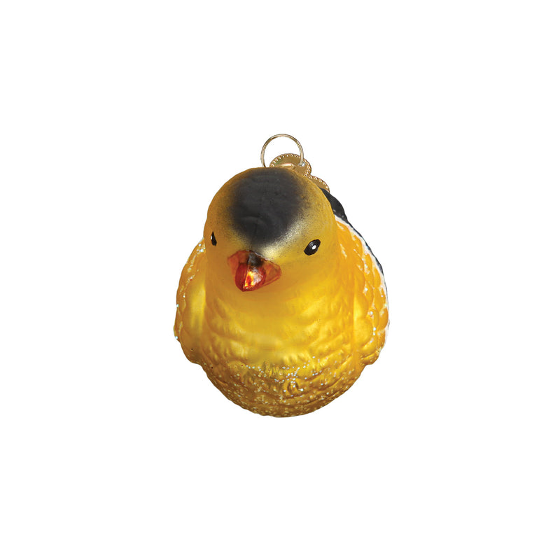 Hanging American Goldfinch Glass Ornament