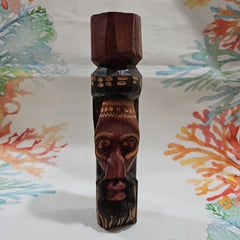 Hand Carved Jamaican Wood Totem Statue Artist Signed