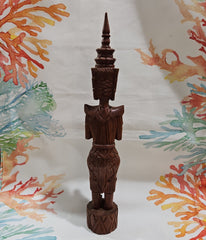 Carved Wood Female Buddha Mythical Goddess Prayer Elf